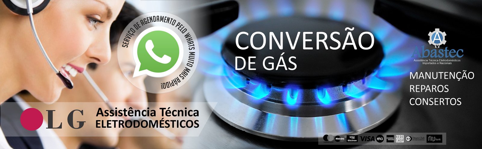 Conversão LG fogão, cooktop, forno de gás, elétrico em São Paulo