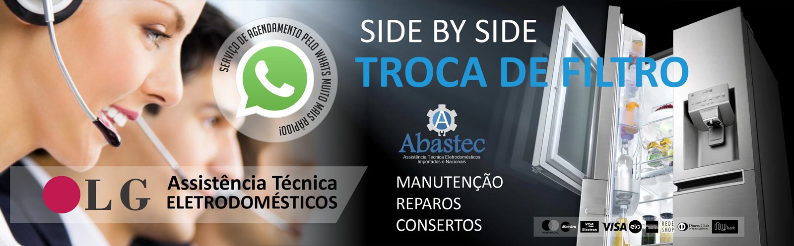 Troca de filtro de água LG geladeira, refrigerador, side by side, french door, bottom freezer em São Paulo